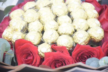Red Roses and Ferrero Bouquet